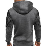 Men Loose Print Hoodie Sport Sweatshirt Set (Color:White Size:XXXL)