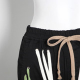 Casual Black Leggings Fashion Strap Pockets Multi-layer Niche Design Trousers (Color:Black Size:XXXL)