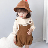 Autumn Corduroy Baby Overalls Jumpsuit (Color:Coffee Size:66cm)