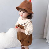 Autumn Corduroy Baby Overalls Jumpsuit (Color:Coffee Size:80cm)