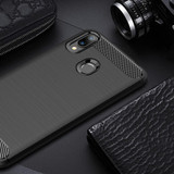 Brushed Texture Carbon Fiber Shockproof TPU Case for ASUS ZenFone Max (M2) (Black)