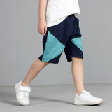 Boys Knitted Sports Short Pants (Color:Navy Blue Size:150cm)
