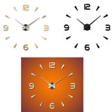 Bedroom Home Decoration Watch Frameless 3D Mirror Large DIY Wall Sticker Mute Clock, Size: 100*100cm(Gold)