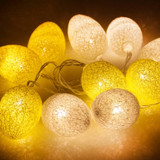 Battery Powered 4.8m 30 LEDs Cotton Thread Colour Egg Lamp String Easter Holiday Party Household Decorative Light(Yellow)