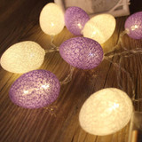 Battery Powered 4.8m 30 LEDs Cotton Thread Colour Egg Lamp String Easter Holiday Party Household Decorative Light(Purple)