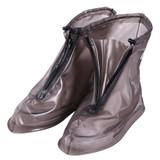 Fashion PVC Non-slip Waterproof Thick-soled Shoe Cover Size: XL(Coffee)