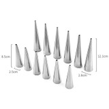 5 PCS Cone Roll Moulds Stainless Steel Spiral Nozzle Croissants Pastry Cream Horn Cake Mold(Small 8.8x2x2cm)