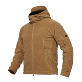 Fleece Warm Men Thermal Breathable Hooded Coat, Size:XL (Brown)