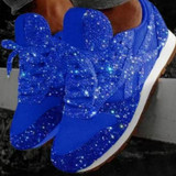 Autumn and Winter Sponge Sequins Breathable Platform Sports Shoes, Size:41(Blue)