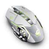 FREEDOM-WOLF X8 2400 DPI 6 Keys 2.4G Wireless Charging Silent Luminous Gaming Mechanical Mouse(White)