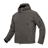 Fleece Warm Men Thermal Breathable Hooded Coat, Size:XL (Gray)