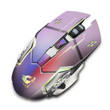 FREEDOM-WOLF X8 2400 DPI 6 Keys 2.4G Wireless Charging Silent Luminous Gaming Mechanical Mouse(Metal Grey)
