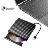 633 Rhombus Pattern USB3.0 Computer Laptop External Optical Drive Burner DVD Write(Black)