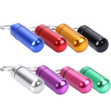 10 PCS Portable Sealed Waterproof Aluminum Alloy First Aid Pill Bottle with Keychain(Golden)