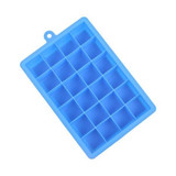 24 Grids Silicone Ice Cube Tray Molds Square Shape Ice Cube Maker Fruit Popsicle Ice Cream Mold(Dark blue)