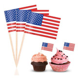 100pcs/pack 65mm National Flag Toothpick  Cupcake Toppers Cocktail Sticks, Style: Canadian 