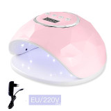 F6 UV LED Lamp Nail Dryer Dual hands Nail Lamp Curing UV Gel Nail Polish With Sensor & Timer & LCD Display(Pink EU)