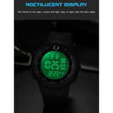 SANDA 6071 Three-split Screen LED Digital Display Luminous Stopwatch Timing Multifunctional Men Sports Electronic Watch(Black White)