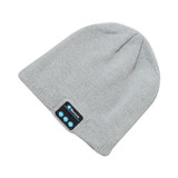 Bluetooth 5.0 Wireless Call Music Warm Knitted Hat (Grey White)