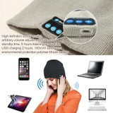 Bluetooth 5.0 Wireless Call Music Warm Knitted Hat (Grey White)