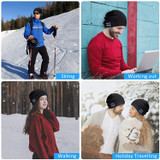 Bluetooth 5.0 Wireless Call Music Warm Knitted Hat (Grey White)