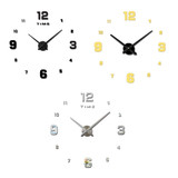 Bedroom Home Decoration Mirrored Number Frameless Large 3D DIY Wall Sticker Mute Clock, Size: 100*100cm(Gold)