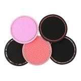 Car Universal Diamond Honeycomb Water Coaster Car Anti-Slip Mat(Black Purple Diamond)