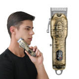 RESUXI USB Retro Piaget Hair Clipper LCD Digital Display High-Power Hair Clipper