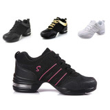 Soft Bottom Mesh Breathable Modern Dance Shoes Heightening Shoes for Women, Shoe Size:38(Black Pink)