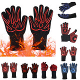 1pair High Temperature Resistant Silicone BBQ Gloves  Anti-Scalding Gloves(Scalpel Blue)