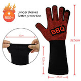 1pair High Temperature Resistant Silicone BBQ Gloves  Anti-Scalding Gloves(Scalpel Black)