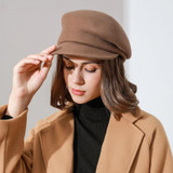 Autumn Winter Wool Beret Breathable Duck Tongue Cap, Size: Adjustable(Black)