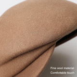 Autumn Winter Wool Beret Breathable Duck Tongue Cap, Size: Adjustable(Camel)