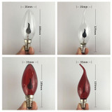 Retro Flame Light Bulb LED Energy-saving Light Source Candle Decorative Light Bulb, Color temperature: E14 Transparent Flame Pull Tail