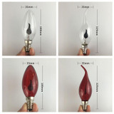 Retro Flame Light Bulb LED Energy-saving Light Source Candle Decorative Light Bulb, Color temperature: E27 Transparent Flame Pointed