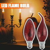 Retro Flame Light Bulb LED Energy-saving Light Source Candle Decorative Light Bulb, Color temperature: E27 Transparent Flame Pointed