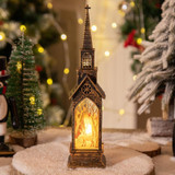 Christmas Decoration Lamps Church Shape Night Light Electronic Candle Candlelight, Style: Elk