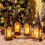 Christmas Decoration Lamps Church Shape Night Light Electronic Candle Candlelight, Style: Elk