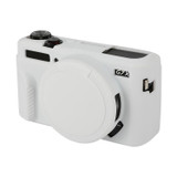 For Canon PowerShot G7 X Mark II / G7X2 Soft Silicone Protective Case with Lens Cover(White)