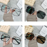 A5 Double Beam Polarized Color Changing Myopic Glasses, Lens: -600 Degrees Change Tea Color(Transparent Silver Frame)