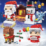 10089A Christmas Grandma Christmas Theme Building Blocks Small Particles Puzzle Toy