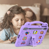 For Samsung Galaxy Tab S7+ / T970/T975/T976 Handle Kickstand Children EVA Shockproof Tablet Case(Light Purple)