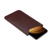 For 6.2-6.5 inch Simple Open Clutch Bag Universal Nappa Pattern Leather Phone Case(Coffee)