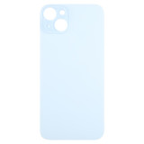 For iPhone 15 Plus Easy Replacement Big Camera Hole Glass Back Battery Cover(Blue)