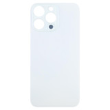 For iPhone 15 Pro Max Easy Replacement Big Camera Hole Glass Back Battery Cover(White)