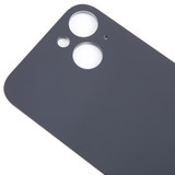 For iPhone 15 Easy Replacement Big Camera Hole Glass Back Battery Cover(Black)
