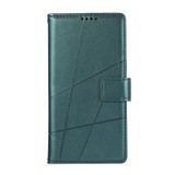 For Xiaomi Poco X4 Pro 5G PU Genuine Leather Texture Embossed Line Phone Case(Green)