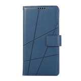 For Xiaomi Redmi K60 PU Genuine Leather Texture Embossed Line Phone Case(Blue)