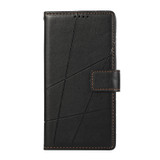 For Xiaomi Poco X4 Pro 5G PU Genuine Leather Texture Embossed Line Phone Case(Black)