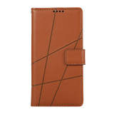 For Xiaomi 13 Pro PU Genuine Leather Texture Embossed Line Phone Case(Brown)